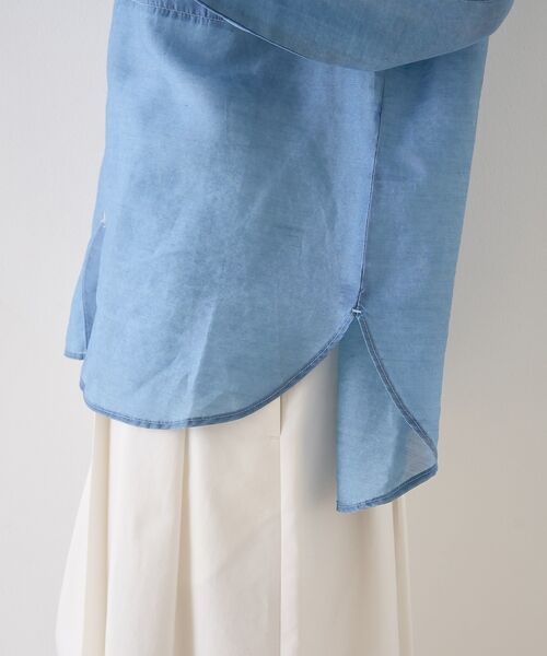 Rouge vif la cle / ルージュ・ヴィフ ラクレ シャツ・ブラウス | シアーデニムスタンドネックシャツ【予約】 | 詳細21