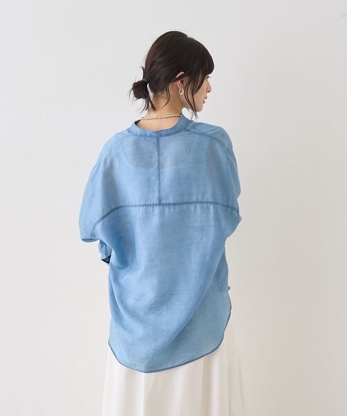 Rouge vif la cle / ルージュ・ヴィフ ラクレ シャツ・ブラウス | シアーデニムスタンドネックシャツ【予約】 | 詳細7