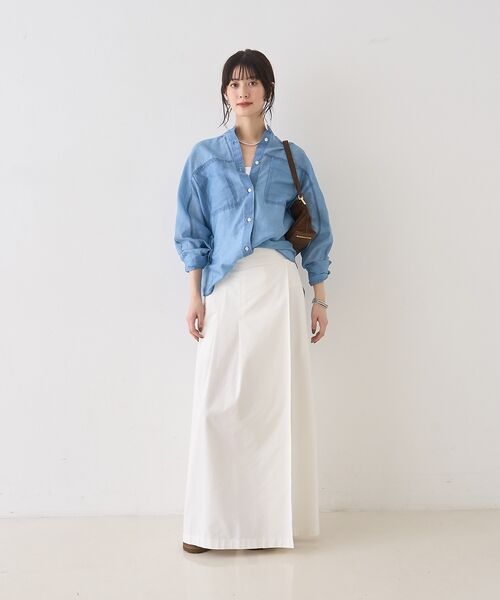 Rouge vif la cle / ルージュ・ヴィフ ラクレ シャツ・ブラウス | シアーデニムスタンドネックシャツ【予約】 | 詳細8