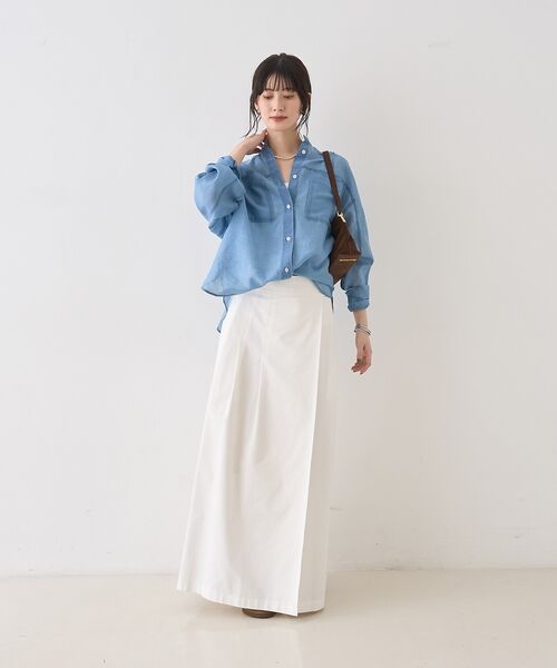 Rouge vif la cle / ルージュ・ヴィフ ラクレ シャツ・ブラウス | シアーデニムスタンドネックシャツ【予約】 | 詳細9