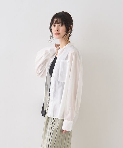 Rouge vif la cle / ルージュ・ヴィフ ラクレ シャツ・ブラウス | シアースタンドネックシャツ【予約】 | 詳細3