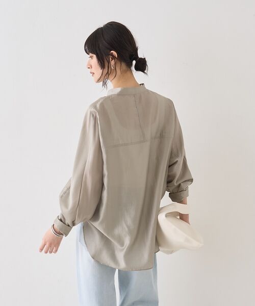 Rouge vif la cle / ルージュ・ヴィフ ラクレ シャツ・ブラウス | シアースタンドネックシャツ/バンドカラーシャツ【予約】 | 詳細17