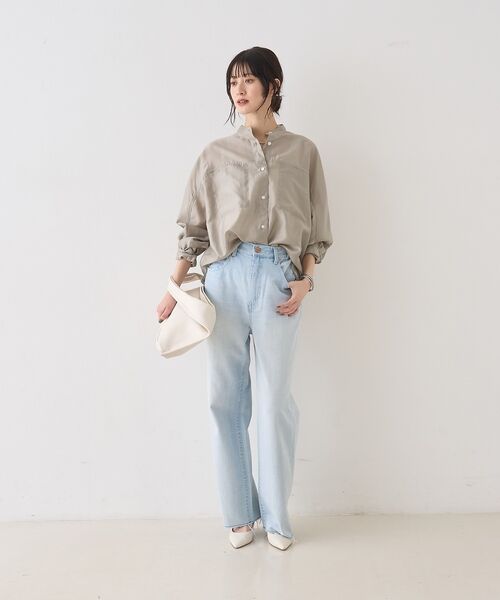 Rouge vif la cle / ルージュ・ヴィフ ラクレ シャツ・ブラウス | シアースタンドネックシャツ/バンドカラーシャツ【予約】 | 詳細20