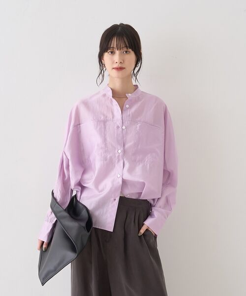 Rouge vif la cle / ルージュ・ヴィフ ラクレ シャツ・ブラウス | シアースタンドネックシャツ【予約】 | 詳細13