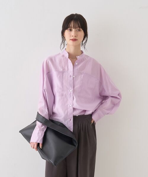 Rouge vif la cle / ルージュ・ヴィフ ラクレ シャツ・ブラウス | シアースタンドネックシャツ【予約】 | 詳細14