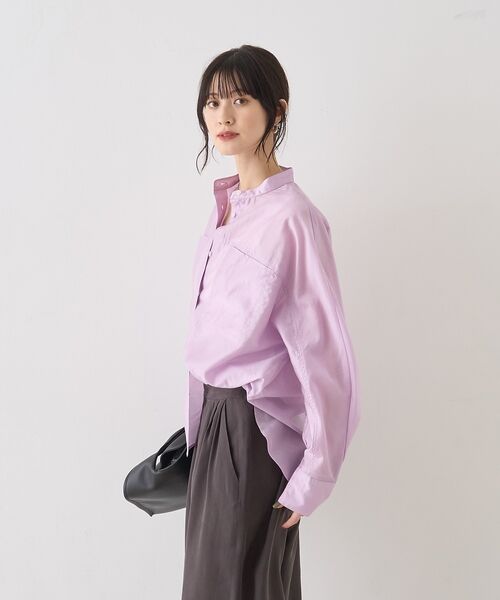 Rouge vif la cle / ルージュ・ヴィフ ラクレ シャツ・ブラウス | シアースタンドネックシャツ【予約】 | 詳細15