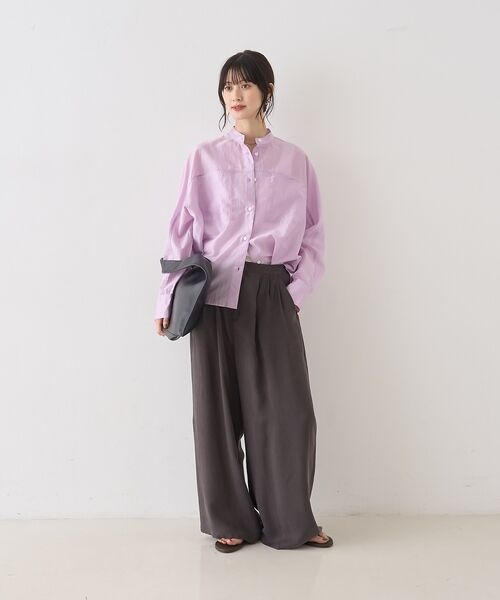 Rouge vif la cle / ルージュ・ヴィフ ラクレ シャツ・ブラウス | シアースタンドネックシャツ【予約】 | 詳細17