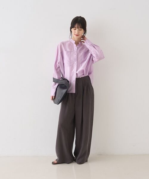 Rouge vif la cle / ルージュ・ヴィフ ラクレ シャツ・ブラウス | シアースタンドネックシャツ【予約】 | 詳細18