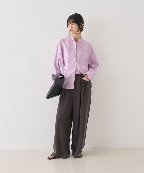 Rouge vif la cle / ルージュ・ヴィフ ラクレ シャツ・ブラウス | シアースタンドネックシャツ【予約】 | 詳細19