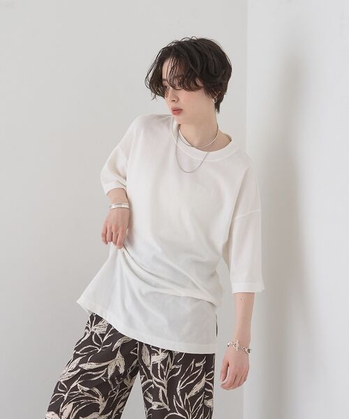 Rouge vif la cle / ルージュ・ヴィフ ラクレ Tシャツ | コットンバックドレープTシャツ/セミロング丈【予約】 | 詳細1