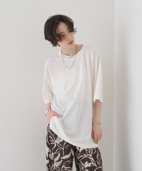 Rouge vif la cle / ルージュ・ヴィフ ラクレ Tシャツ | コットンバックドレープTシャツ/セミロング丈【予約】 | 詳細5