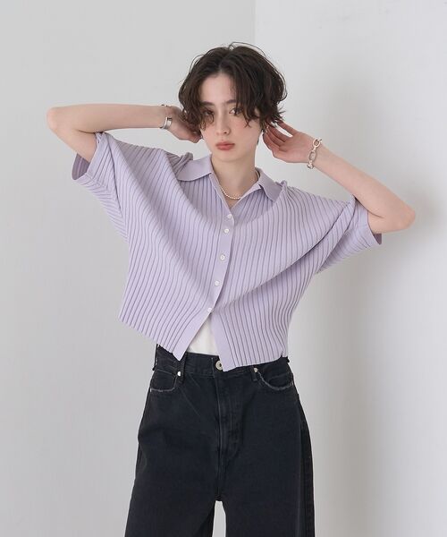 Rouge vif la cle / ルージュ・ヴィフ ラクレ ニット・セーター | リブドルマンス襟付きニットカーディガン/プルオーバー【予約】 | 詳細1