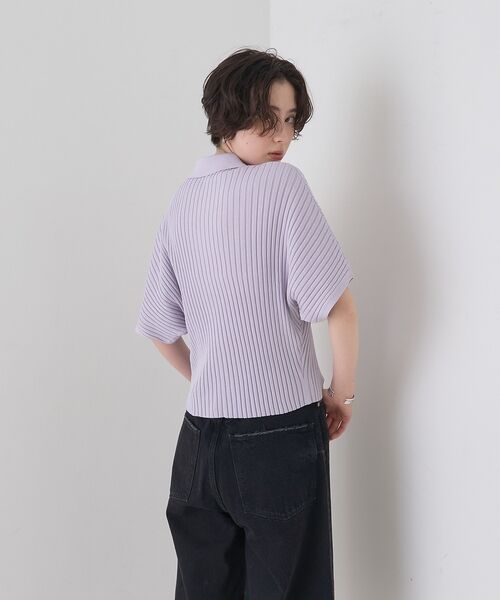 Rouge vif la cle / ルージュ・ヴィフ ラクレ ニット・セーター | リブドルマンス襟付きニットカーディガン/プルオーバー【予約】 | 詳細3