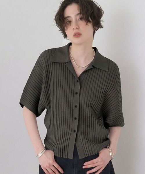 Rouge vif la cle / ルージュ・ヴィフ ラクレ ニット・セーター | リブドルマンス襟付きニットカーディガン/プルオーバー【予約】 | 詳細12