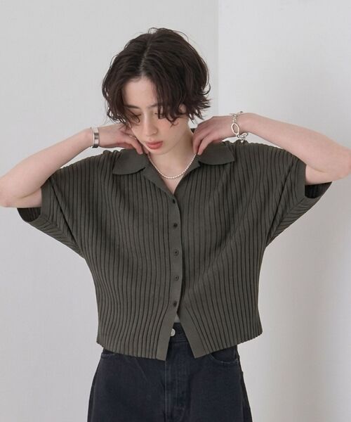 Rouge vif la cle / ルージュ・ヴィフ ラクレ ニット・セーター | リブドルマンス襟付きニットカーディガン/プルオーバー【予約】 | 詳細13