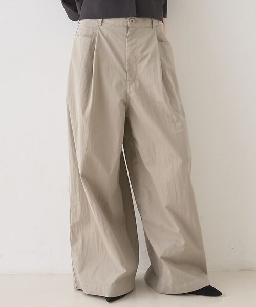 Rouge vif la cle / ルージュ・ヴィフ ラクレ パンツ | 2WAYサスペンダータックワイドパンツ【予約】（グレージュ）