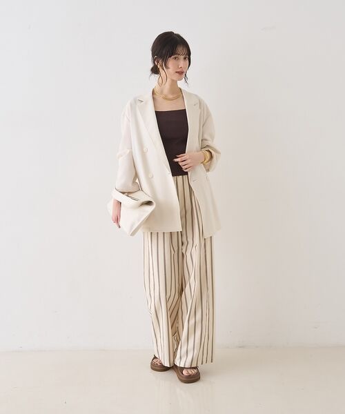 Rouge vif la cle / ルージュ・ヴィフ ラクレ パンツ | ストライプイージーパンツ/ウエストゴム【予約】 | 詳細10