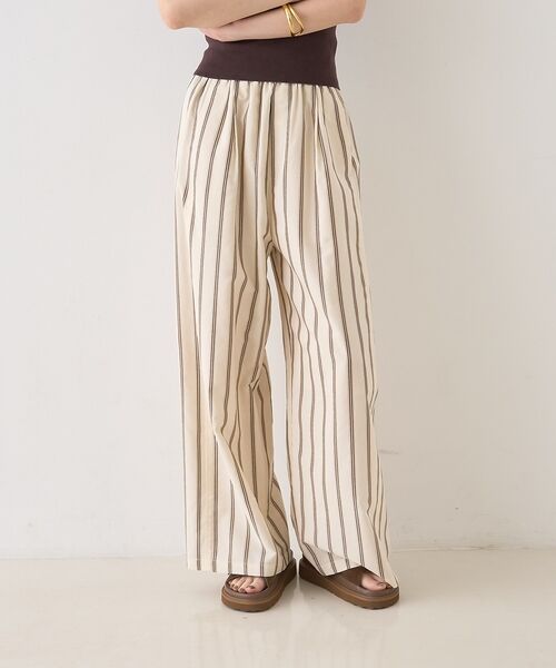 Rouge vif la cle / ルージュ・ヴィフ ラクレ パンツ | ストライプイージーパンツ/ウエストゴム【予約】 | 詳細4