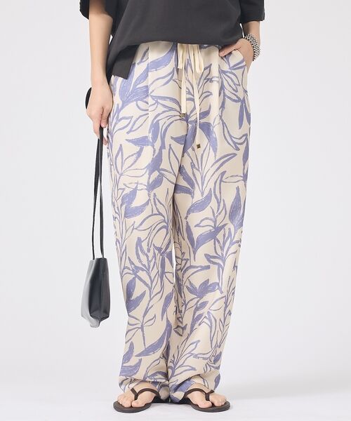 Rouge vif la cle / ルージュ・ヴィフ ラクレ パンツ | リーフプリントルーズテーパードパンツ/ウエストゴム【予約】 | 詳細1