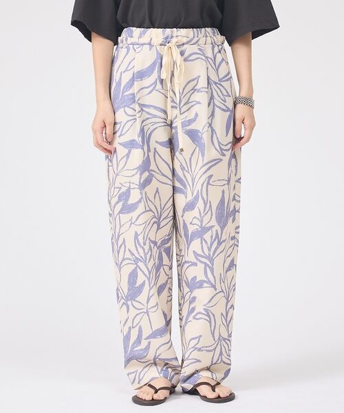 Rouge vif la cle / ルージュ・ヴィフ ラクレ パンツ | リーフプリントルーズテーパードパンツ/ウエストゴム【予約】 | 詳細10