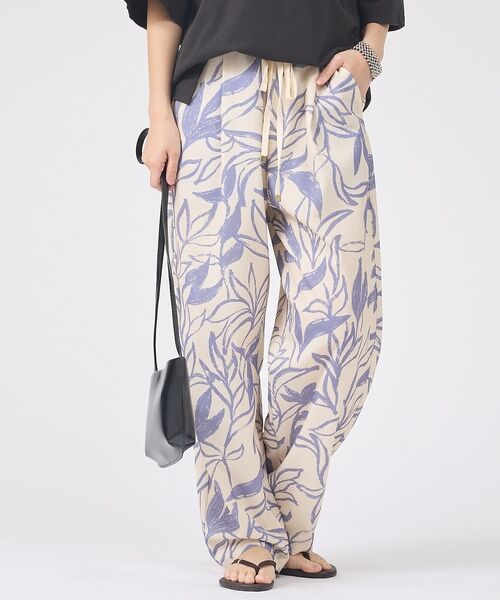 Rouge vif la cle / ルージュ・ヴィフ ラクレ パンツ | リーフプリントルーズテーパードパンツ/ウエストゴム【予約】 | 詳細2