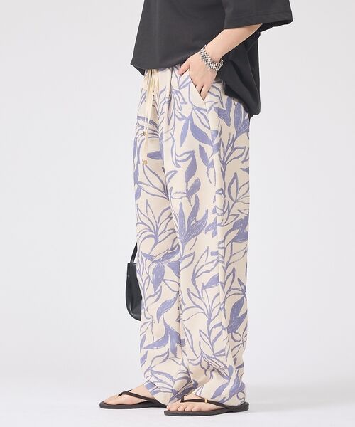 Rouge vif la cle / ルージュ・ヴィフ ラクレ パンツ | リーフプリントルーズテーパードパンツ/ウエストゴム【予約】 | 詳細3