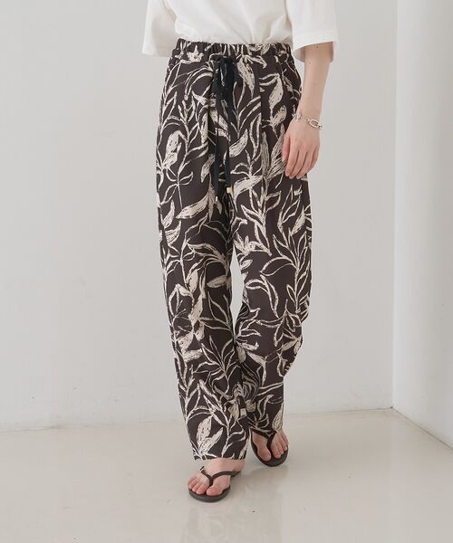 Rouge vif la cle / ルージュ・ヴィフ ラクレ パンツ | リーフプリントルーズテーパードパンツ/ウエストゴム【予約】 | 詳細18