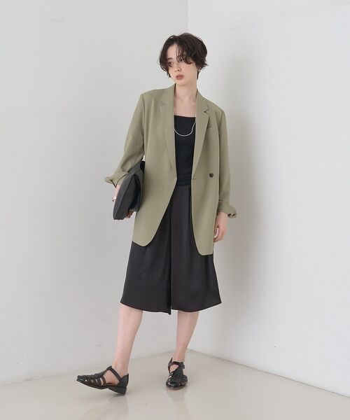 Rouge vif la cle / ルージュ・ヴィフ ラクレ ショート・ハーフ・半端丈パンツ | シックサテンハーフパンツ/ワイドキュロット/ウエストゴム | 詳細10