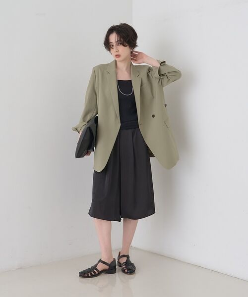 Rouge vif la cle / ルージュ・ヴィフ ラクレ ショート・ハーフ・半端丈パンツ | シックサテンハーフパンツ/ワイドキュロット/ウエストゴム | 詳細11