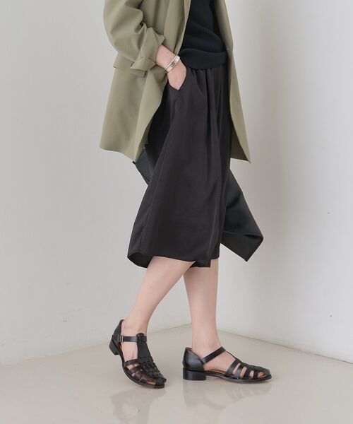 Rouge vif la cle / ルージュ・ヴィフ ラクレ ショート・ハーフ・半端丈パンツ | シックサテンハーフパンツ/ワイドキュロット/ウエストゴム | 詳細5