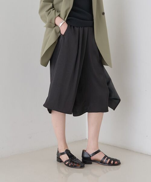 Rouge vif la cle / ルージュ・ヴィフ ラクレ ショート・ハーフ・半端丈パンツ | シックサテンハーフパンツ/ワイドキュロット/ウエストゴム | 詳細6