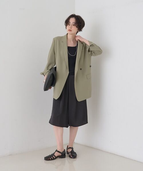 Rouge vif la cle / ルージュ・ヴィフ ラクレ ショート・ハーフ・半端丈パンツ | シックサテンハーフパンツ/ワイドキュロット/ウエストゴム | 詳細8