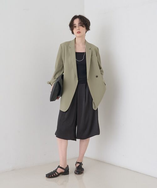 Rouge vif la cle / ルージュ・ヴィフ ラクレ ショート・ハーフ・半端丈パンツ | シックサテンハーフパンツ/ワイドキュロット/ウエストゴム | 詳細9