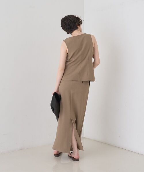 Rouge vif la cle / ルージュ・ヴィフ ラクレ ロング・マキシ丈スカート | 【セットアップ対応】リネン混タイトスカート【予約】 | 詳細13