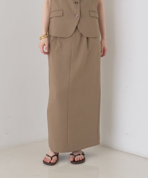 Rouge vif la cle / ルージュ・ヴィフ ラクレ ロング・マキシ丈スカート | 【セットアップ対応】リネン混タイトスカート【予約】 | 詳細2