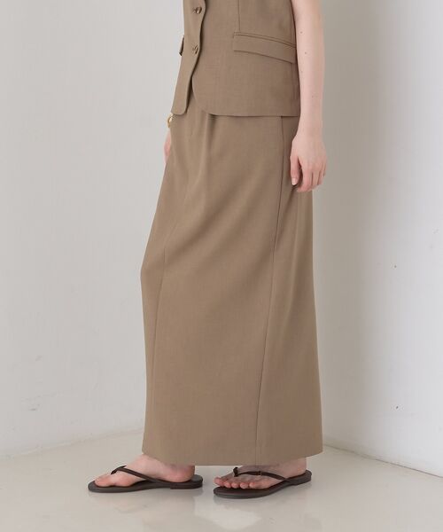 Rouge vif la cle / ルージュ・ヴィフ ラクレ ロング・マキシ丈スカート | 【セットアップ対応】リネン混タイトスカート【予約】 | 詳細3