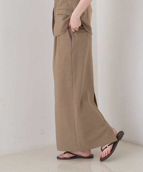 Rouge vif la cle / ルージュ・ヴィフ ラクレ ロング・マキシ丈スカート | 【セットアップ対応】リネン混タイトスカート【予約】 | 詳細4