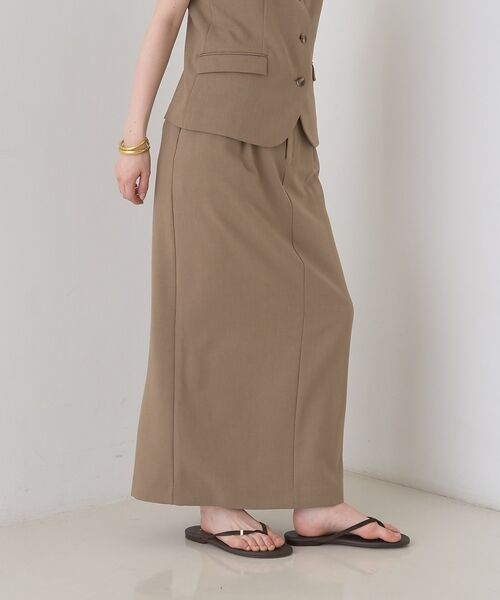 Rouge vif la cle / ルージュ・ヴィフ ラクレ ロング・マキシ丈スカート | 【セットアップ対応】リネン混タイトスカート【予約】 | 詳細5