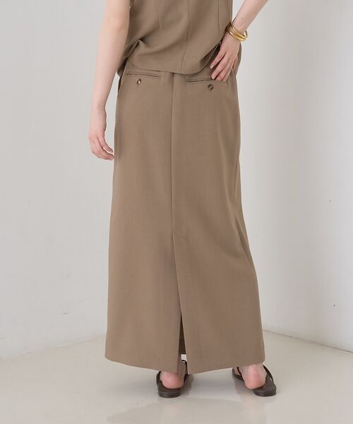 Rouge vif la cle / ルージュ・ヴィフ ラクレ ロング・マキシ丈スカート | 【セットアップ対応】リネン混タイトスカート【予約】 | 詳細6