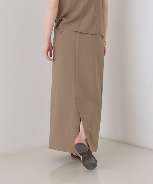 Rouge vif la cle / ルージュ・ヴィフ ラクレ ロング・マキシ丈スカート | 【セットアップ対応】リネン混タイトスカート【予約】 | 詳細7