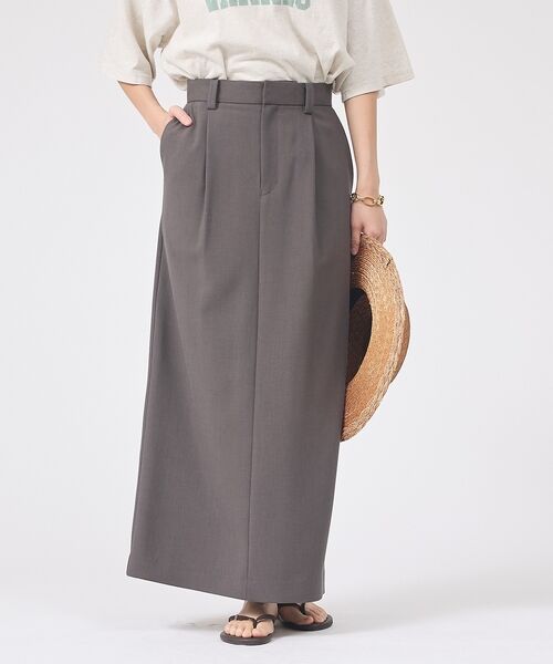 Rouge vif la cle / ルージュ・ヴィフ ラクレ ロング・マキシ丈スカート | 【セットアップ対応】リネン混タイトスカート【予約】 | 詳細15