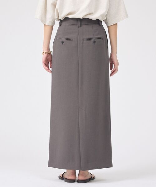 Rouge vif la cle / ルージュ・ヴィフ ラクレ ロング・マキシ丈スカート | 【セットアップ対応】リネン混タイトスカート【予約】 | 詳細24