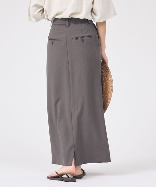Rouge vif la cle / ルージュ・ヴィフ ラクレ ロング・マキシ丈スカート | 【セットアップ対応】リネン混タイトスカート【予約】 | 詳細17