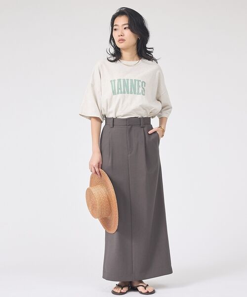 Rouge vif la cle / ルージュ・ヴィフ ラクレ ロング・マキシ丈スカート | 【セットアップ対応】リネン混タイトスカート【予約】 | 詳細18