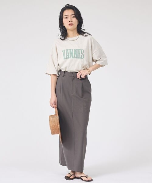 Rouge vif la cle / ルージュ・ヴィフ ラクレ ロング・マキシ丈スカート | 【セットアップ対応】リネン混タイトスカート【予約】 | 詳細19