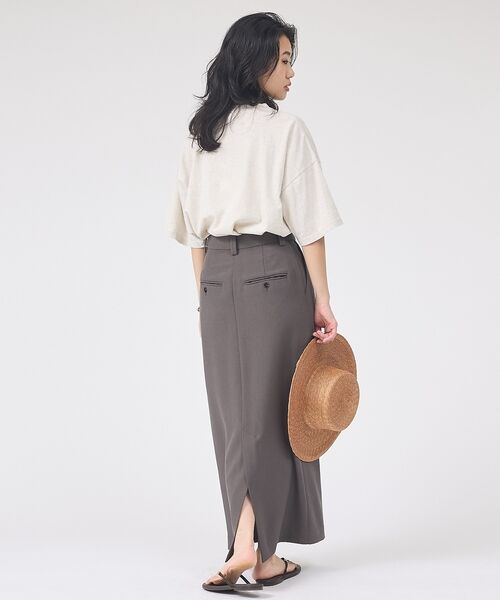 Rouge vif la cle / ルージュ・ヴィフ ラクレ ロング・マキシ丈スカート | 【セットアップ対応】リネン混タイトスカート【予約】 | 詳細21