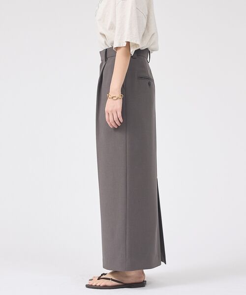 Rouge vif la cle / ルージュ・ヴィフ ラクレ ロング・マキシ丈スカート | 【セットアップ対応】リネン混タイトスカート【予約】 | 詳細23