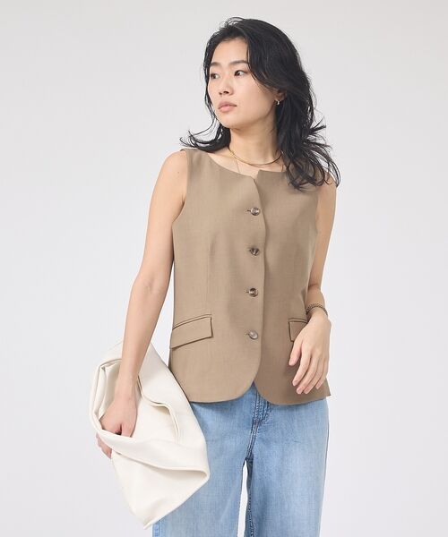 Rouge vif la cle / ルージュ・ヴィフ ラクレ ベスト | 【セットアップ対応】リネン混ジレ/ベスト【予約】 | 詳細14