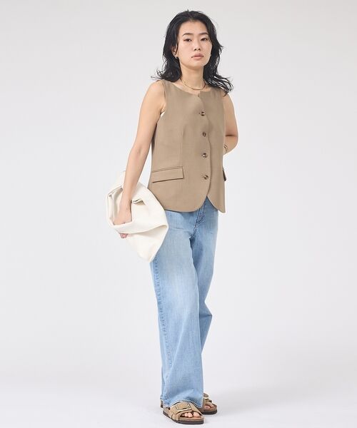 Rouge vif la cle / ルージュ・ヴィフ ラクレ ベスト | 【セットアップ対応】リネン混ジレ/ベスト【予約】 | 詳細18