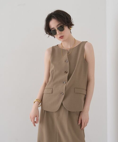 Rouge vif la cle / ルージュ・ヴィフ ラクレ ベスト | 【セットアップ対応】リネン混ジレ/ベスト【予約】 | 詳細2